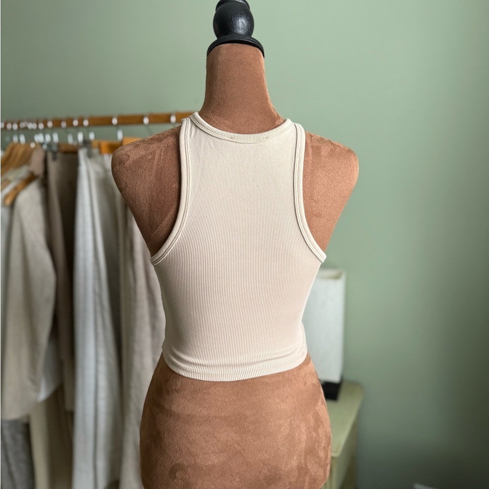 Zara Beige Ribbed Tank Top - Picture 4 of 7